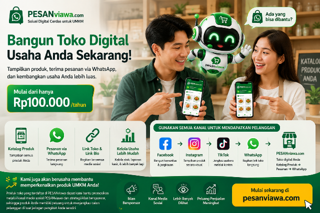 Rp100 Ribu per Tahun, PESANviawa.com Dorong UMKM Go Digital dengan Toko Online Terjangkau